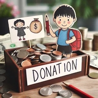 Compassionate giving during Ramadan: Zakat contributions depicted as cash, food, and clothing, fulfilling one of the pillars of Islam to aid those in need. Various forms of charity: cash donations, food parcels, and clothing donations, symbolizing the diverse ways to support those in need.