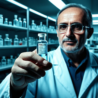 Doctor Holding Polio Vaccine