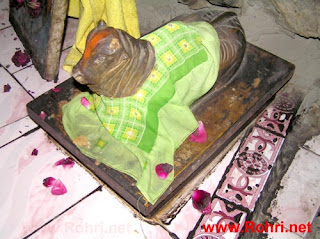 Entrance to the Kalka Devi Temple cave in the Kalka hills near Rohri, Sukkur