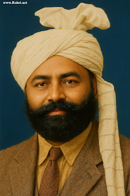 Sardar Qaiser Khan Bozdar: Sukkur Local Board President & Khan Bahadur Title Holder Official portrait of Khan Bahadur Sardar Qaiser Khan Bozdar, President of Sukkur District Local Board (1933-1938) wearing traditional Sindhi attire, colonial-era administrator in British India