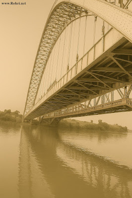 Ayub Bridge 1962 spanning the Indus River between Sukkur and Rohri