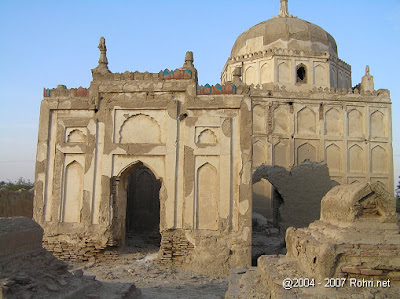 Collapsed British Colonial Traveler’s Lodge Ruins of 19th-century British-built musafirkhana (traveler lodge) near Rohri, Sindh