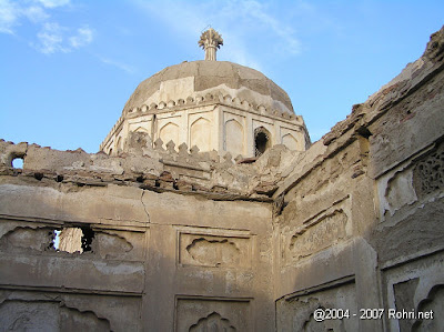 Tomb of Mir Suhrab Khan Talpur (d. 1863) Ornate sandstone tomb of Talpur ruler Mir Suhrab Khan at Qadir Bakhsh-jo-Qubo, with Islamic calligraphy
