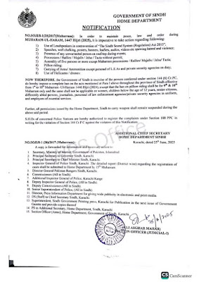 Muharram 2025: Sindh Imposes Section 144 Restrictions for Security
